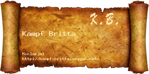 Kampf Britta névjegykártya
